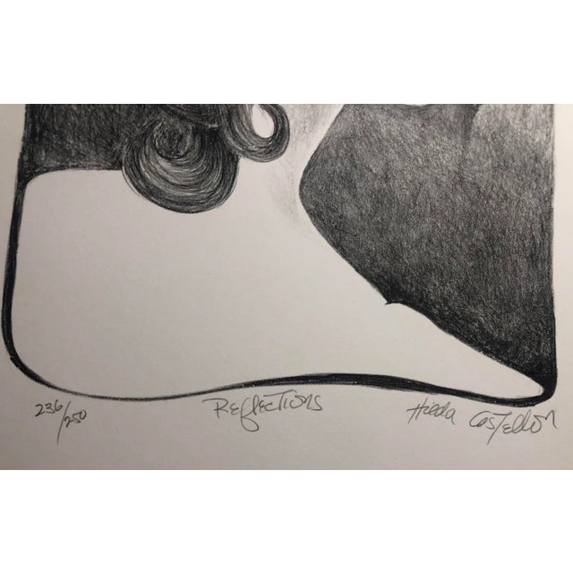 Art Nouveau 1977 Hilda Castellon Reflections Lithograph For Sale - Image 3 of 4