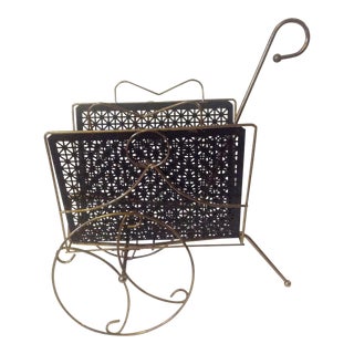 Mid Century Modern Mesh Magazine Basket Decor For Sale