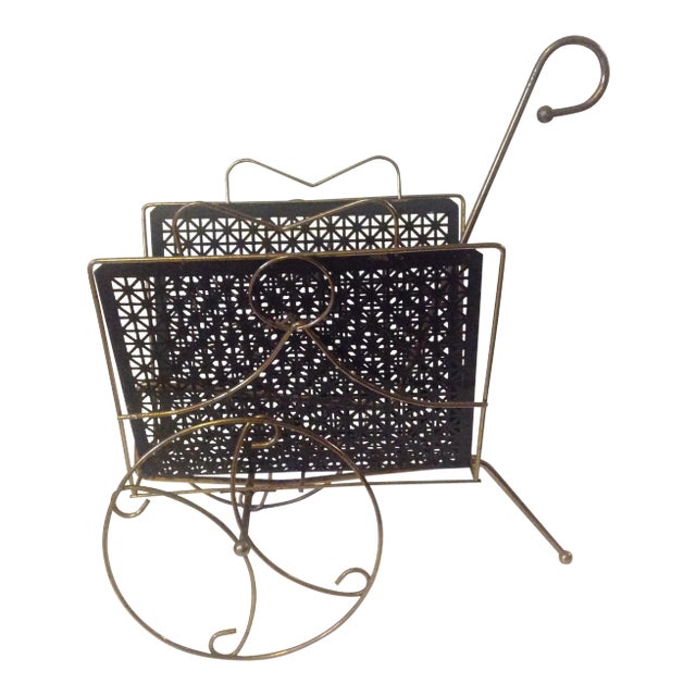 Mid Century Modern Mesh Magazine Basket Decor For Sale