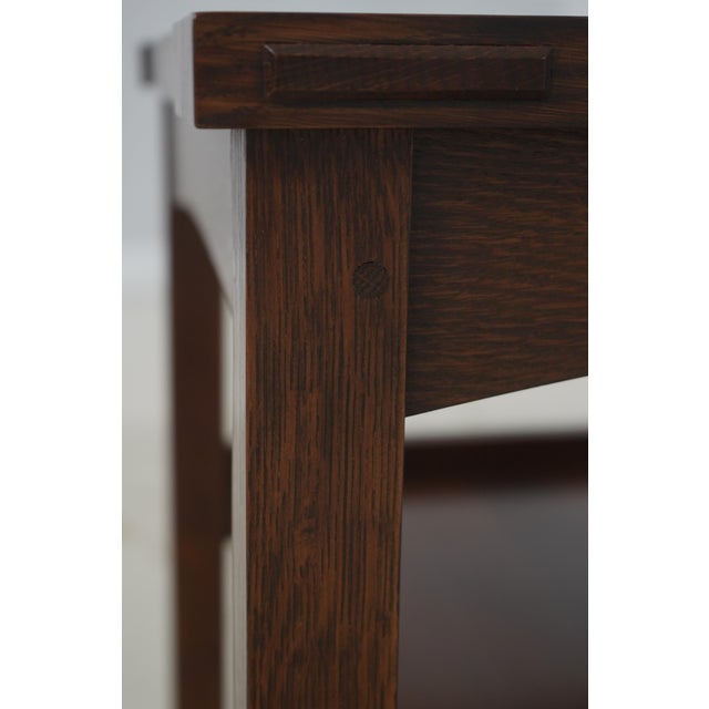 Stickley Mission Oak Two-Tier Tile Top End Table For Sale - Image 10 of 16