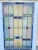 Wood Antique Art Deco Leaded Stained Glass Pink Green Blue Yellow Windows - (2) Pair For Sale - Image 7 of 13