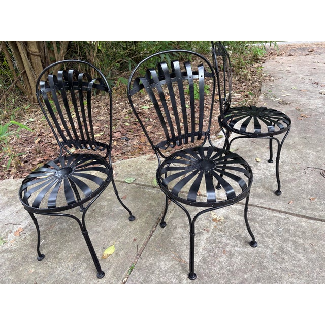 1900 - 1909 Francois Carre Antique Original Parisian Park Chairs, Circa 1880 - A Trio For Sale - Image 5 of 7