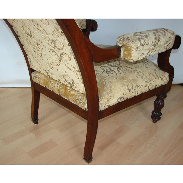 Antique Carved Walnut Armchair, Turn of the 19th and 20th Centuries For Sale - Image 10 of 16