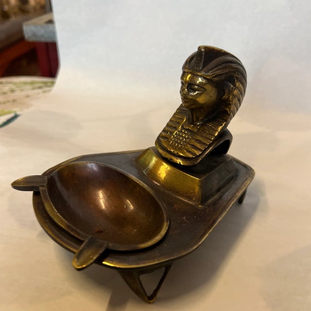 Metal 1970s Egyptian Brass Ashtray Catchall Dish For Sale - Image 7 of 7