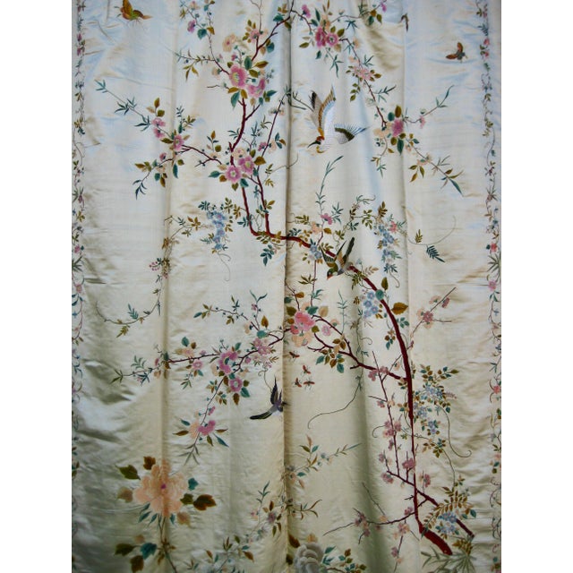 Chinese Chinese Silk Embroidery Curtains 19 Century For Sale - Image 3 of 16