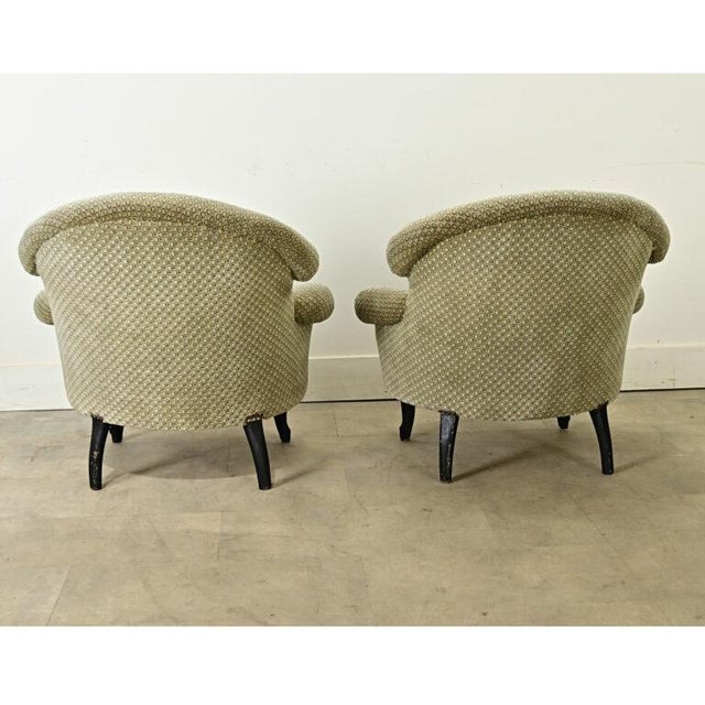 French French Pair of 19th Century Napoleon III Club Chairs For Sale - Image 3 of 12