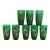 Mid Century Anchor Hocking Green Tumblers Gold Leaves Set of Eight 4603b For Sale