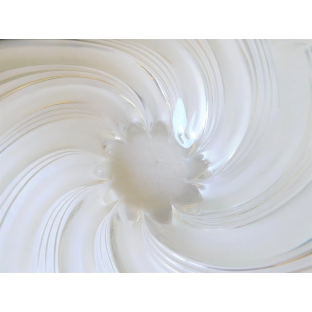 1970s Art Glass 1970's Clear and Frosted Decorative Bowl For Sale - Image 5 of 9