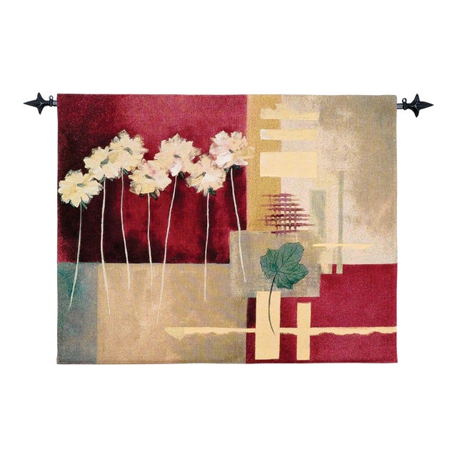 Contemporary Crimson Loom Woven Tapestry - 104 X 133 Cm (3'5" X 4'4") - Requires Rod Size 3 For Sale