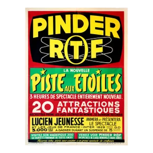 1960s Vintage French Circus Poster - Cirque Pinder - Vintage Typography