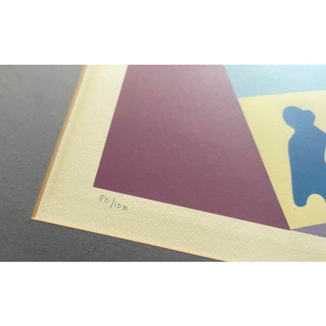 Mid-Century Modern Post Modern "Silhouettes" Silk Screen 1980s Signed For Sale - Image 3 of 10