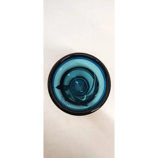 Metal Blue & Silver Glass Vase, France, 1950s For Sale - Image 7 of 17