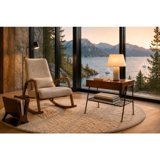 Attributed to Carlo Hauner (1927–1997), this rare side table from 1950s Brazil reflects the material clarity and...