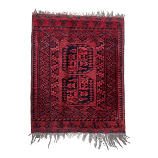 1940s, Handmade Vintage Afghan Ersari Rug 2.2' X 2.9' For Sale