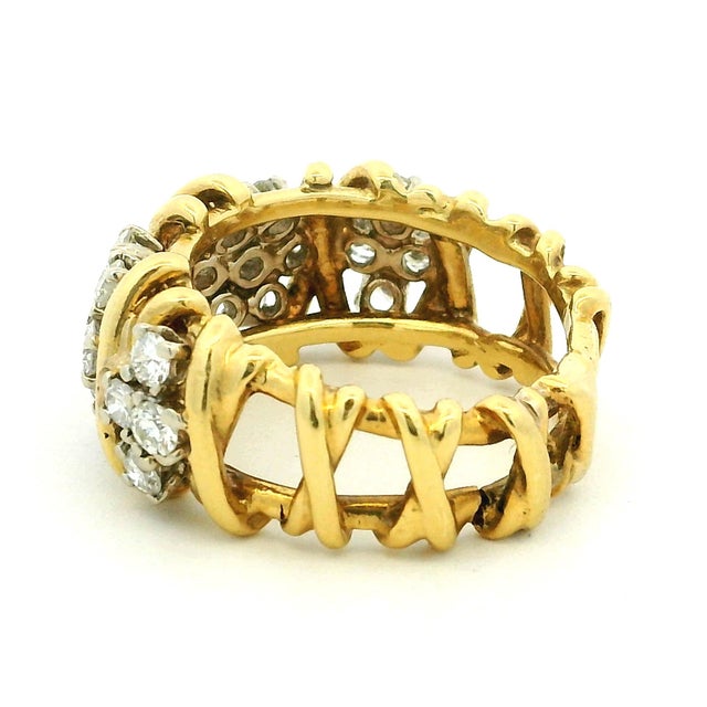 Vintage Italian 18k Gold Diamond Openwork Ring, 2.20 Carats, Circa 1980, Size 6.75 For Sale In Miami - Image 6 of 17