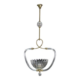1950s Amazing Art Decò Murano Glass Pendant Chandelier by Ercole Barovier For Sale