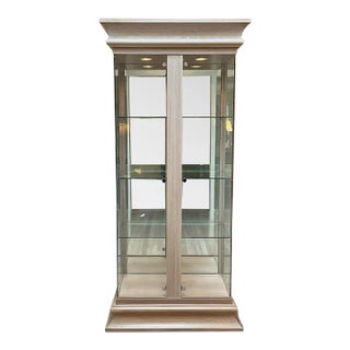 Vintage Illuminated Two Door Glass Display Cabinet For Sale