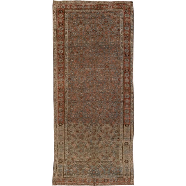 Textile Rust 19th Century Handmade Persian Malayer Wool Rug With Allover Motif For Sale - Image 7 of 7