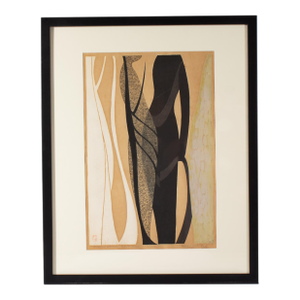 1954 “Buddhist Statues” Woodblock Print by Hodaka Yoshida