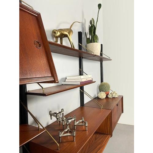 Brown Vintage Modular Wall System from Louis van Teeffelen for Webe, 1960s For Sale - Image 8 of 8