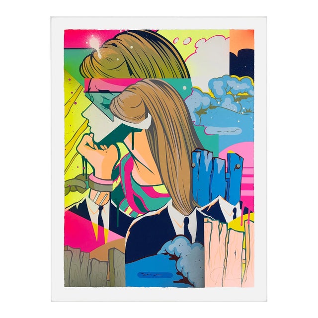 Pose Bound 2 Framed Hand Embellished Screen Print, 2020 For Sale