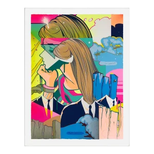 Pose Bound 2 Framed Hand Embellished Screen Print, 2020