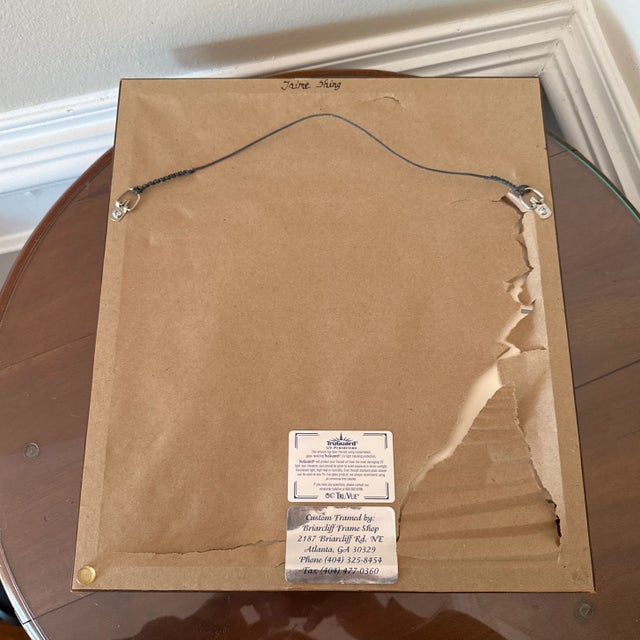 1970s Vintage Japanese Flower Watercolor Painting ~ Framed For Sale - Image 9 of 9