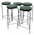 Three-Legged Wrought Iron Swivel Counter Stools in the Manner of Frederic Weinberg - Set of 5 For Sale