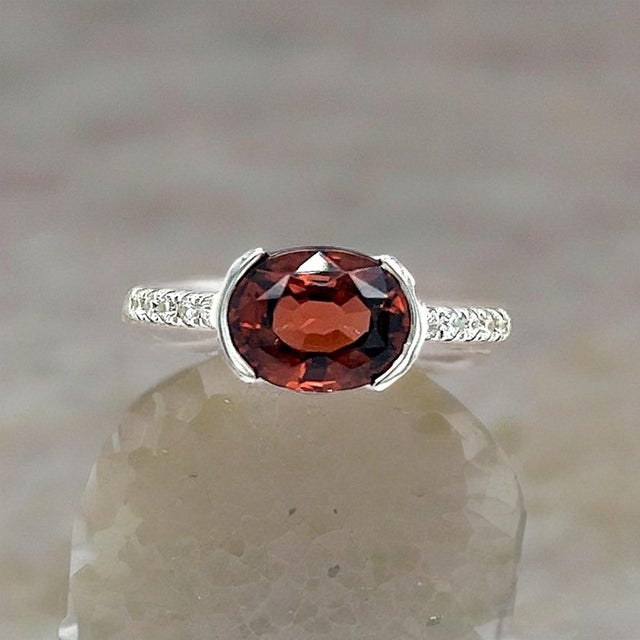 Natural Zircon Diamond Ring 6.5 14k White Gold 4.32 TCW Certified For Sale - Image 11 of 11