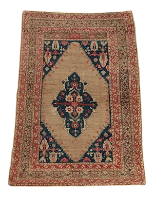 Antique Turkish Handwoven Oriental Rug Circa 1920 4'1"x6'1"