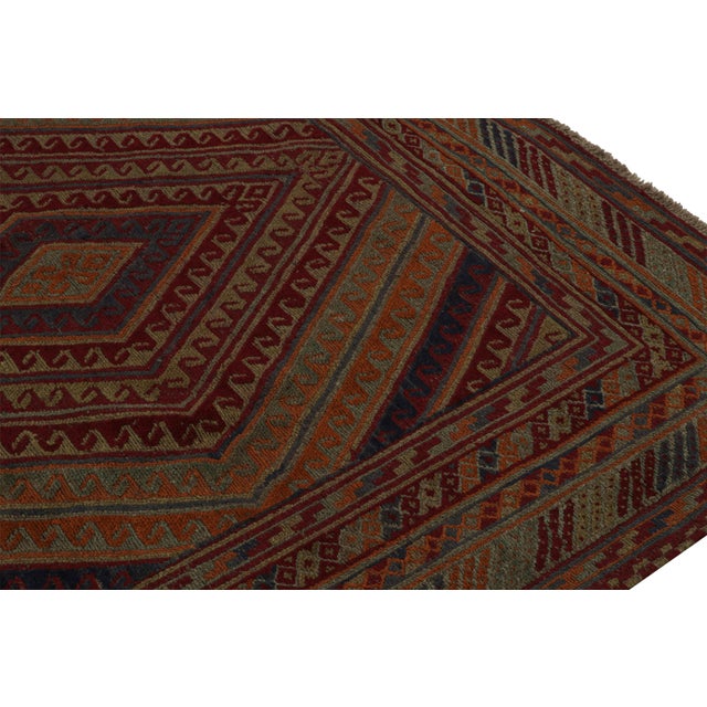1950s 1950s Vintage Baluch Rug in Gold, Blue, Red & Green Patterns, From Rug & Kilim For Sale - Image 5 of 7
