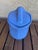 Art Deco 1930s Art Deco Hall China 5118 Periwinkle Blue Ceramic Pitcher/Lid Montgomery Ward For Sale - Image 3 of 6