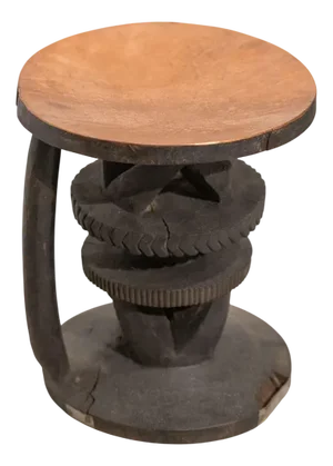 Vintage Black & Copper Tonga Stool