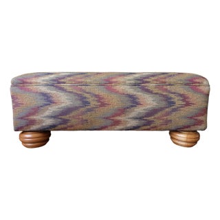 Newly Upholstered Ottoman in Flamestitch For Sale