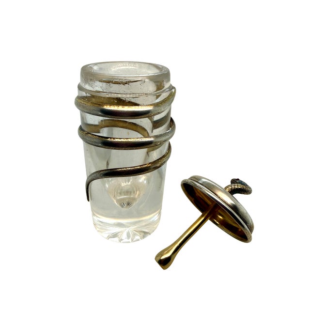 Art Deco Rare Tiffany & Co. Sterling & Crystal Snake Perfume Bottle, 1891–1902 For Sale - Image 3 of 9