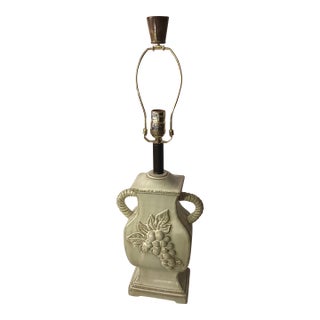 2000s Ceramic Lamp Grape Motif Nos For Sale