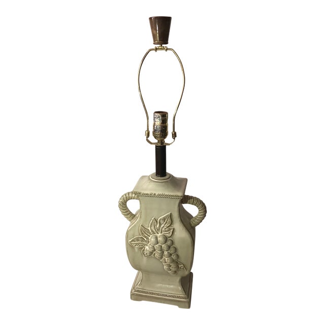 2000s Ceramic Lamp Grape Motif Nos For Sale