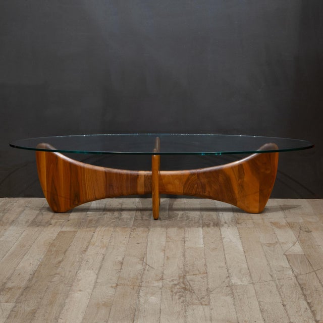 Sanders Oval Walnut Coffee Table For Sale - Image 4 of 5