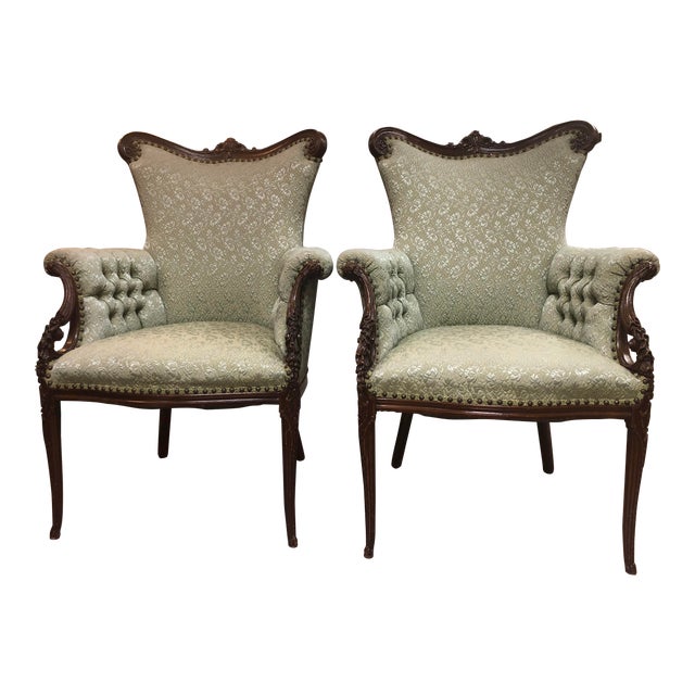 1930 Antique Fireside Chairs A Pair Chairish