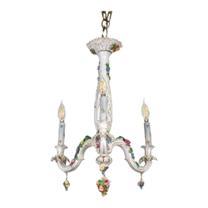Early 20th Century Rococo Style Dresden Porcelain Chandelier