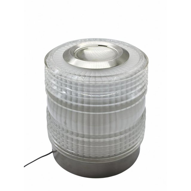 Mid-Century Modern Glass Fresnel Table Lamp from Oluce, Italy 1960s For Sale - Image 3 of 11