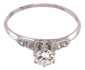 14 Karat White Gold Engagement Bridal Ring 0.38 Total Diamond Weight