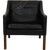 2207 Black Leather Armchair from Børge Mogensen, 1980s For Sale
