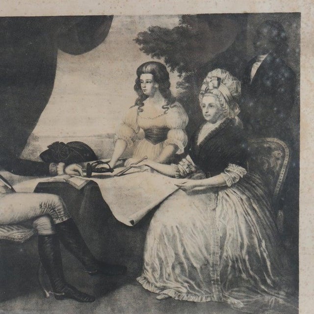 Neoclassical Antique Print “The Washington Family” From Engraving by Edward Savage C1830 For Sale - Image 3 of 7