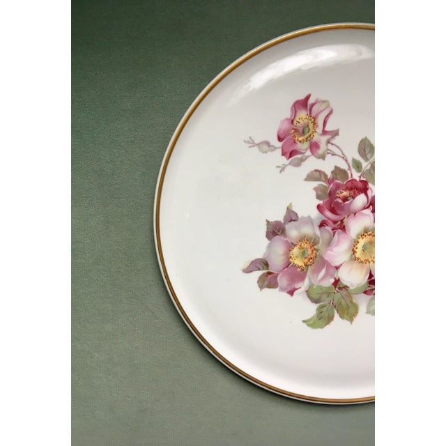 Vintage Schumann Arzberg Wild Rose Gold Trimmed Platter For Sale - Image 4 of 11