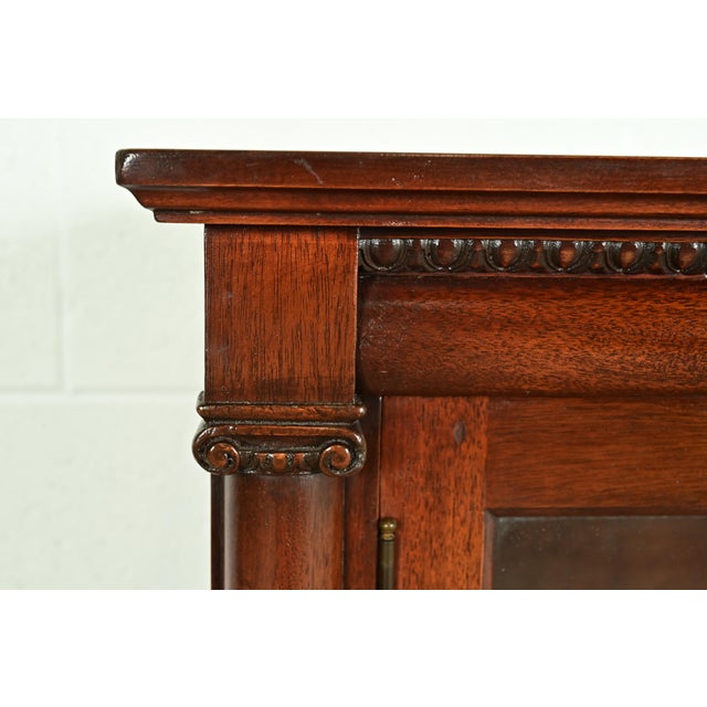 Wood R. J. Horner Style Antique American Empire Carved Mahogany Glass Front Double Bookcase, Circa 1890s For Sale - Image 7 of 13
