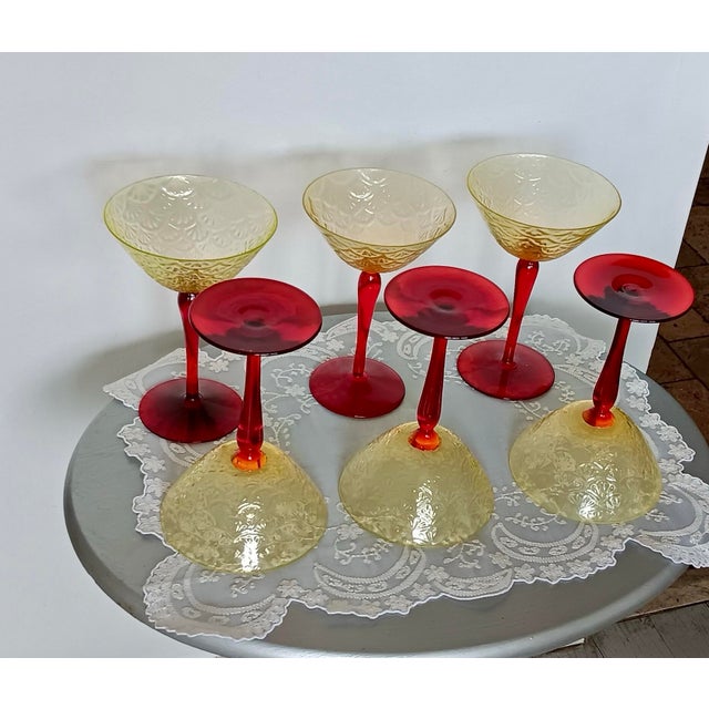 Arts & Crafts Vintage Pukeberg Champagne Glasses - Set of 6 For Sale - Image 3 of 5