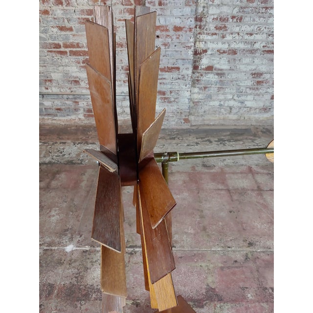 Wood Mid-Century Double Propeller Wooden Weathervane For Sale - Image 7 of 10