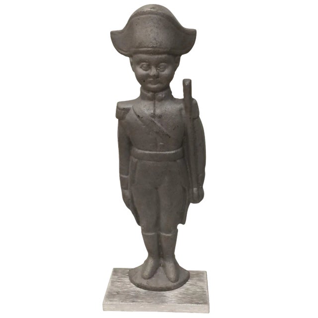 Vintage Metal Soldier Figure on Base For Sale