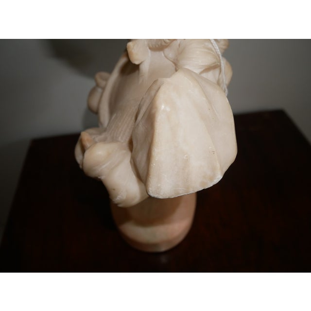 Early 20th Century Marble Bust of a Young Girl Sculpture For Sale - Image 6 of 15